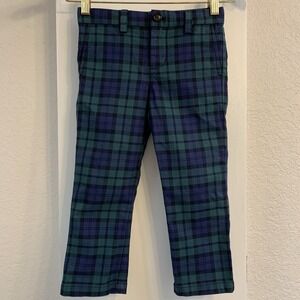 Vineyard Vines Boys Button Closure Flat Front Plaid Pants Sz 4 EUC Gently Used